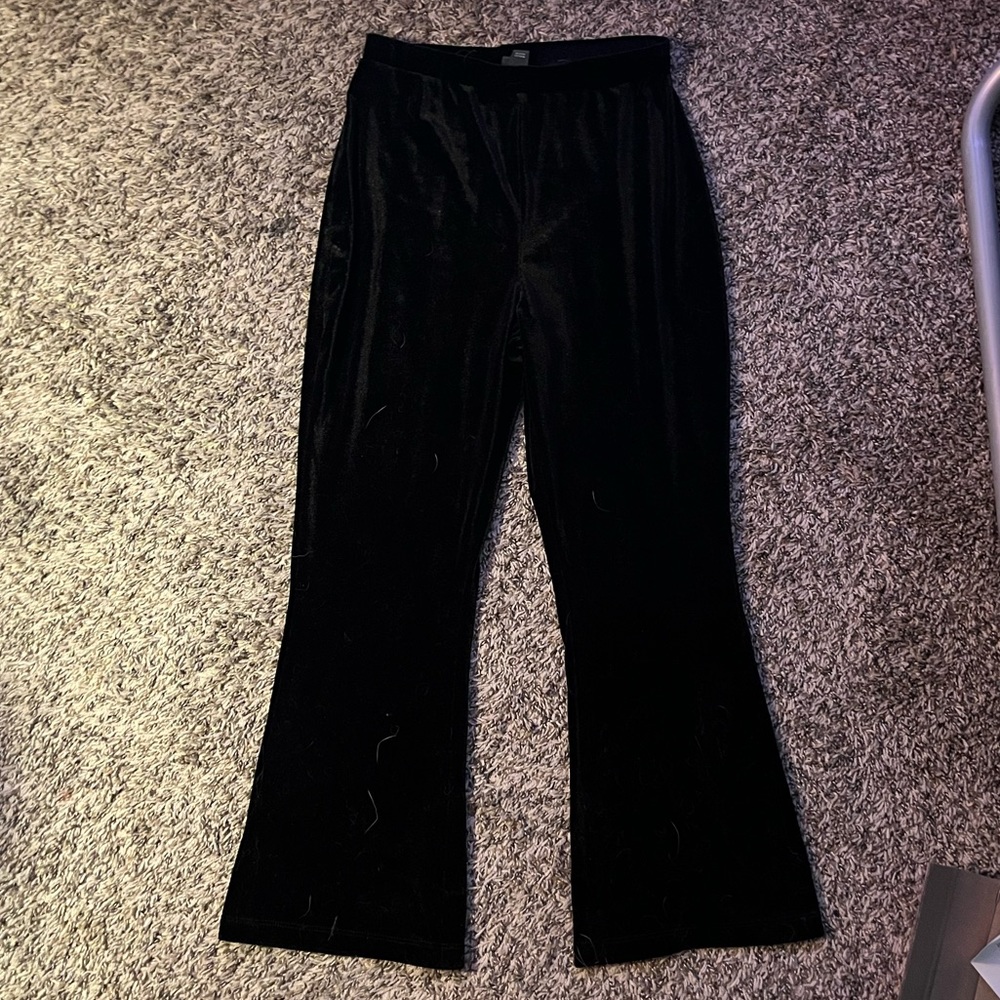 Black Velvet Flare Pants